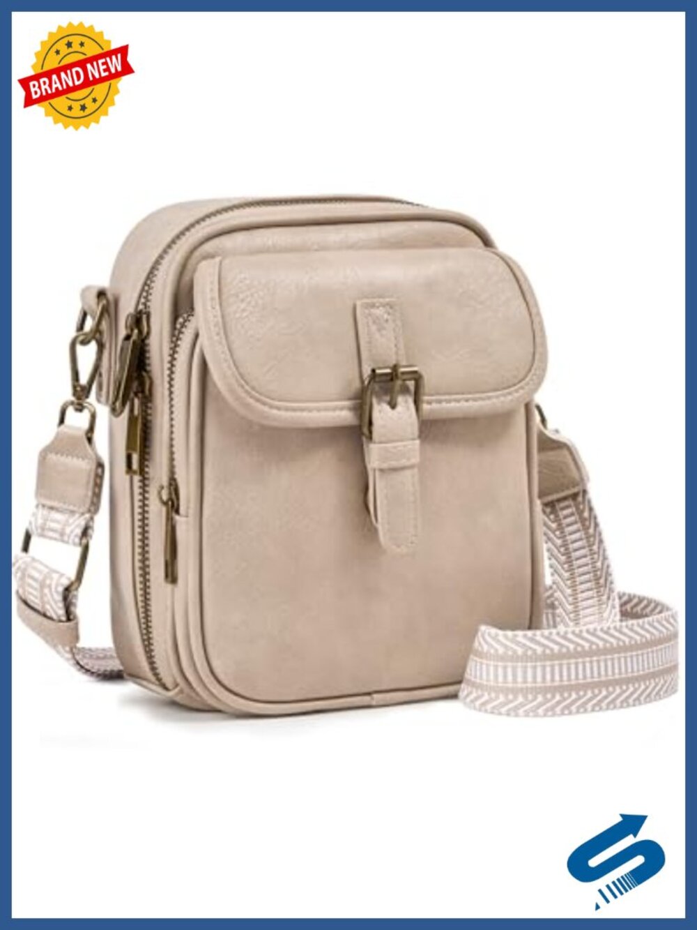 Vegan Leather Anti-Theft Messenger Crossbody Bag with Card Slots